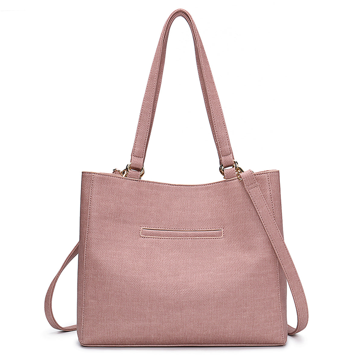 Dame Struktureret Tote-håndtaske I Imiteret Læder Med To Håndtag – Alsidig Skuldertaske Med Justerbar Crossbody-rem Til Arbejde, Hverdagsbrug Og Shopping