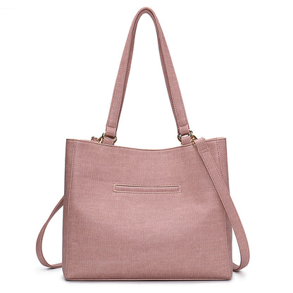 Dame Struktureret Tote-håndtaske I Imiteret Læder Med To Håndtag – Alsidig Skuldertaske Med Justerbar Crossbody-rem Til Arbejde, Hverdagsbrug Og Shopping