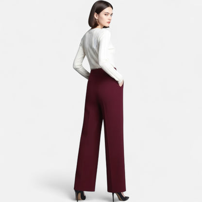 Women's High-Waisted Wide-Leg Trousers – Elegant Wide-Leg Design for the Office, Everyday Wear, Holidays and Smart-Casual Style