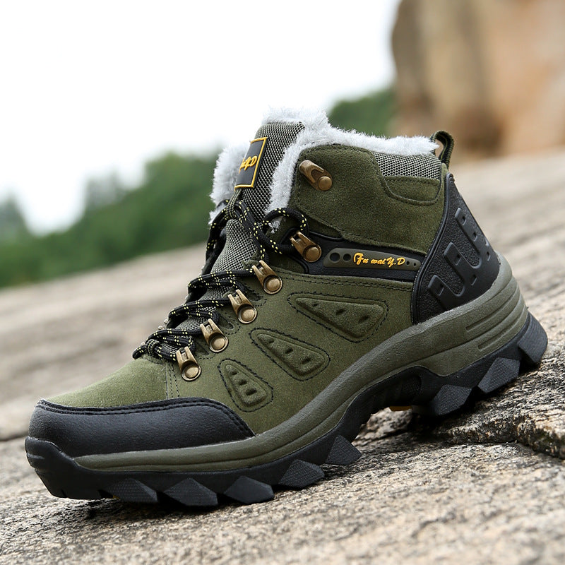 Botas de senderismo de invierno hidrorrepelentes para hombre con forro de polar y suela dentada antideslizante - botas outdoor cálidas para invierno, senderismo y actividades al aire libre