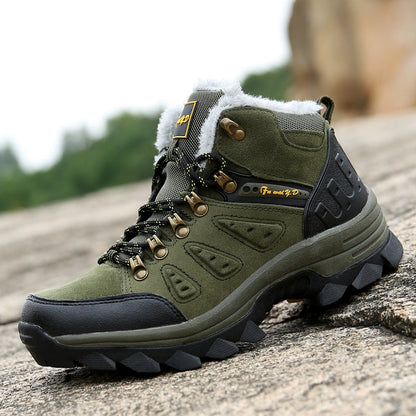 Botas de senderismo de invierno hidrorrepelentes para hombre con forro de polar y suela dentada antideslizante - botas outdoor cálidas para invierno, senderismo y actividades al aire libre