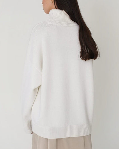 Dame Oversized Rullekravesweater – Afslappet Vinterstrik Til Daglig Lagdeling