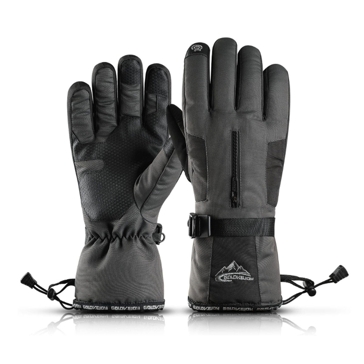 Guantes de invierno impermeables para hombre compatibles con pantallas táctiles, con diseño térmico y cortavientos - guantes cálidos con agarre antideslizante para ciclismo, snowboard y uso en exteriores