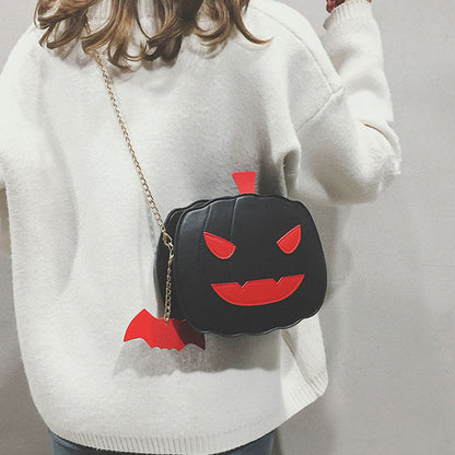 Dame Halloween-crossbody-taske Med Græskarfigur – Festlig Taske Med Kæderem Til Halloween, Fest Og Særlige Anledninger