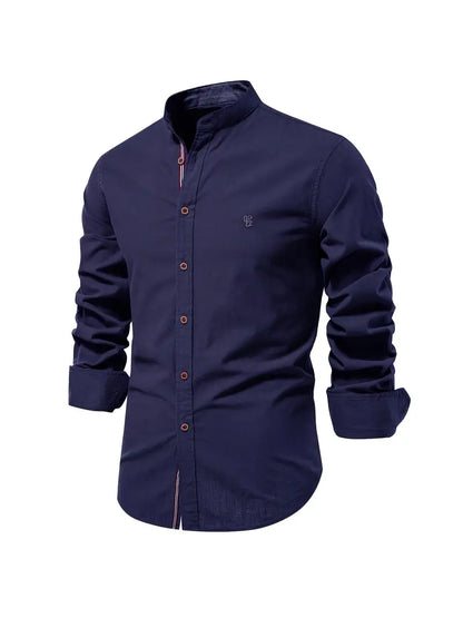 Herre Skjorte Med Mandarin Krave Til Smart Casual Stil