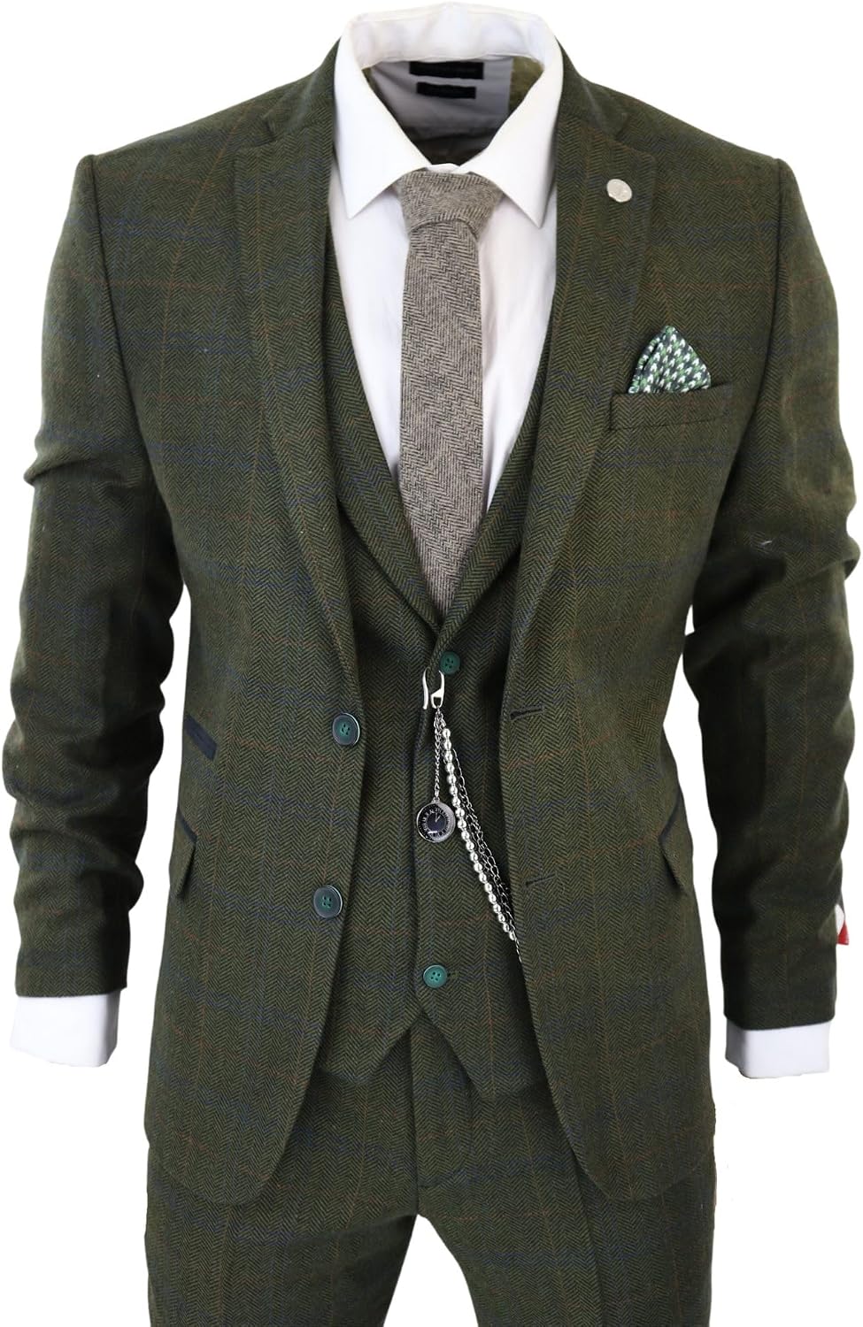 Traje vintage de tres piezas para hombre de lana y tweed - Traje clásico para bodas y eventos formales