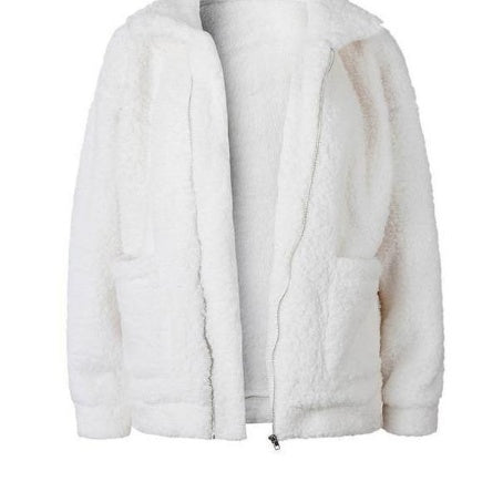 Dámská bunda z teddy fleecu na zip v oversized střihu – měkké a hřejivé svrchní oblečení na podzim, zimu, každodenní nošení a volný čas