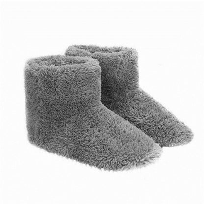 Women's USB-Heated Plush-Lined Winter Bootie Slippers - Washable and Non-Slip Slippers for Cold Days, Home and Relaxation
