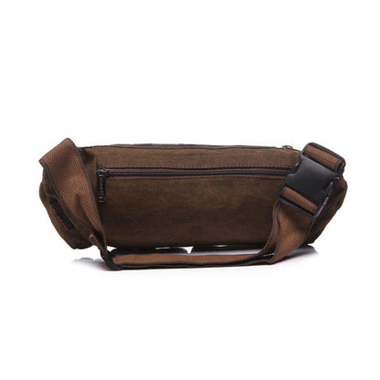 Herre Vintage Bæltetaske I Canvas Med Flere Lommer – Praktisk Utility-taske Med Justerbar Crossbody-rem Til Hverdagsbrug, Rejser Og Fritid
