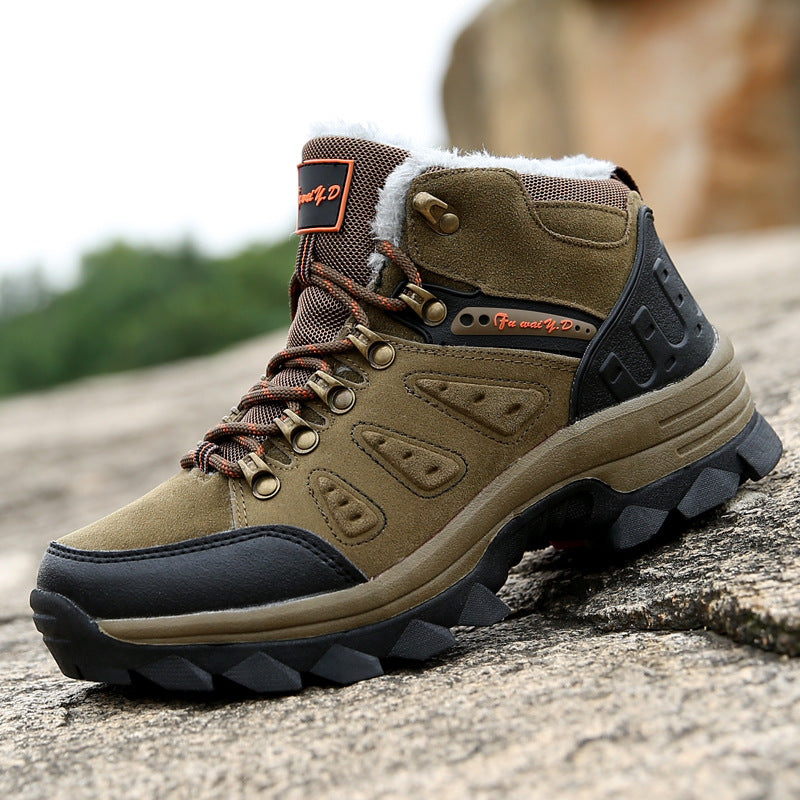 Botas de senderismo de invierno hidrorrepelentes para hombre con forro de polar y suela dentada antideslizante - botas outdoor cálidas para invierno, senderismo y actividades al aire libre