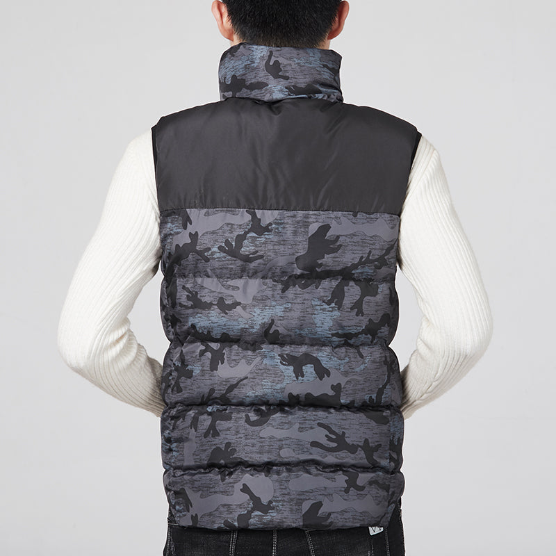 Men's USB-Heated Puffer Vest with Quilted Design and High Collar – Winter Gilet with Adjustable Heat Levels for Cold Days, Everyday Wear and Outdoor Use