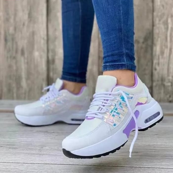 Dame Platform Sneakers Med Snørebånd Og Polstret Sål