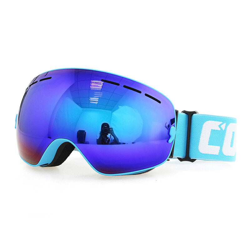 Pánské lyžařské brýle proti zamlžování se širokým sklem a UV ochranou – snowboardové brýle s páskem kompatibilním s helmou na lyžování, snowboarding a zimní sporty