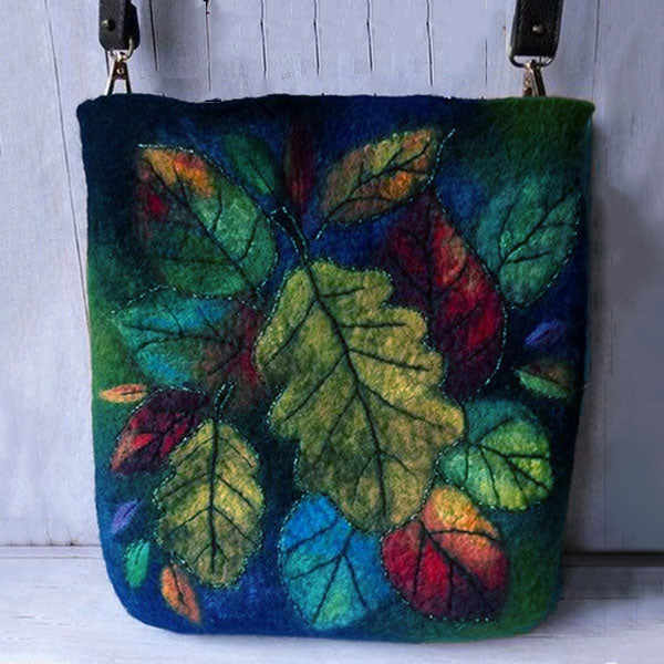 Dame Skuldertaske Med Bladmotiv Og Tekstureret Design – Casual Crossbody-taske Med Aftagelig Og Justerbar Rem Til Hverdagsbrug, Shopping Og Fritid