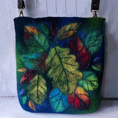 Dame Skuldertaske Med Bladmotiv Og Tekstureret Design – Casual Crossbody-taske Med Aftagelig Og Justerbar Rem Til Hverdagsbrug, Shopping Og Fritid