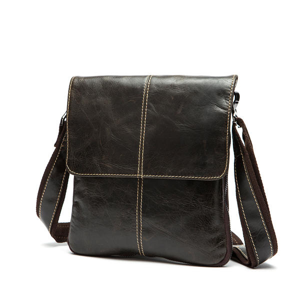 Herre Messenger-taske I Ægte Læder Med Flaplukning – Business-skuldertaske Med Justerbar Crossbody-rem Til Arbejde, Kontor Og Rejser