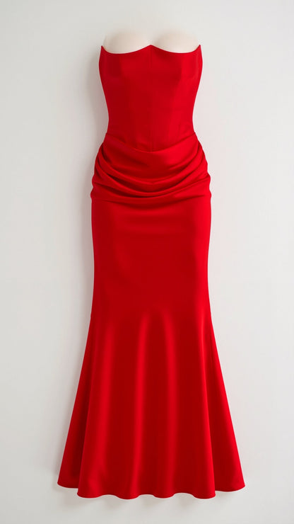 Dame Stropløs Søjleformet Maxikjole – Elegant Gæstekjole Til Bryllupper Og Aftenbrug