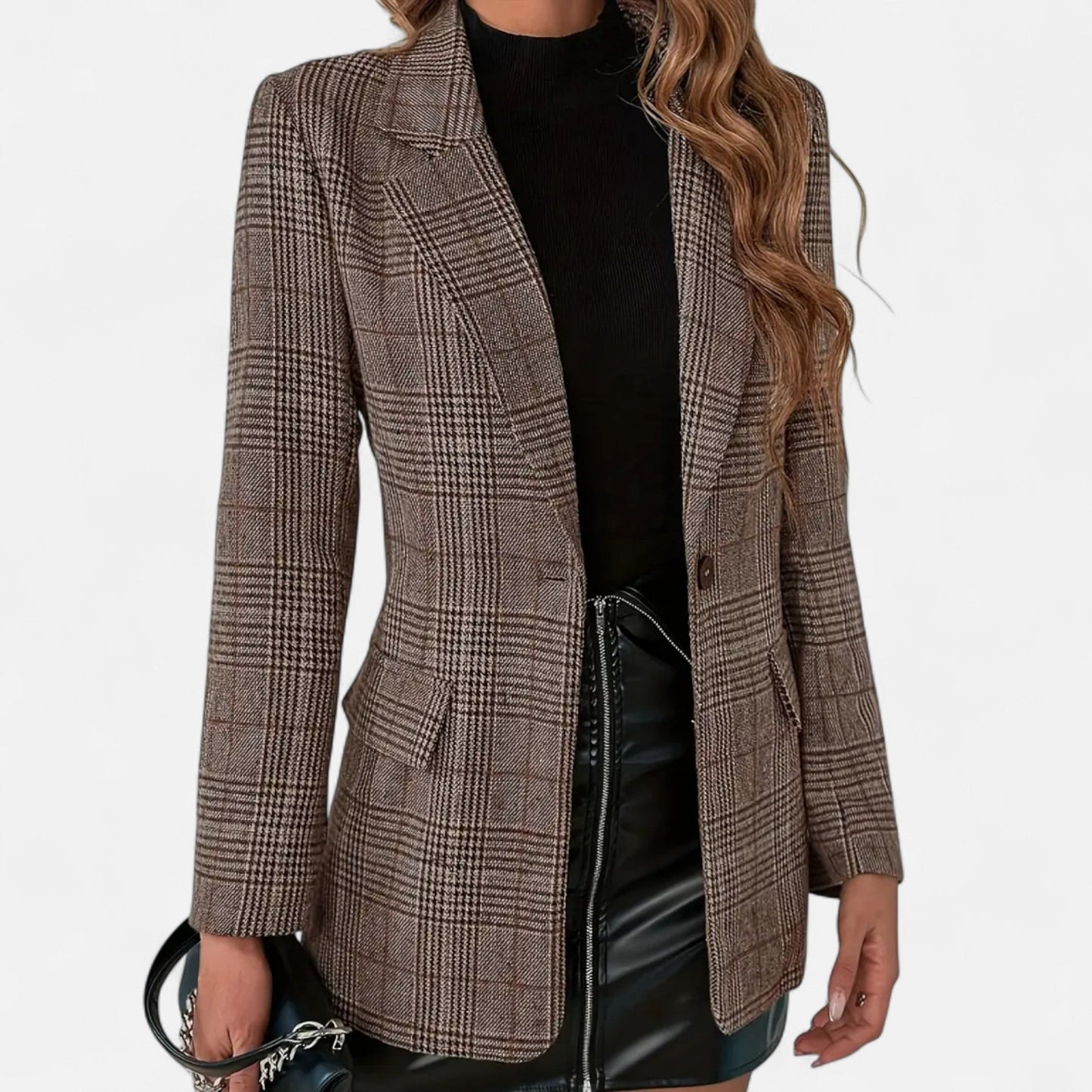 Dame Skræddersyet Blazer Med Printet Heritage Design