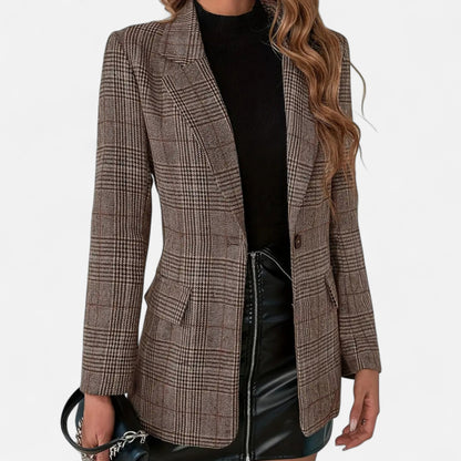 Dame Skræddersyet Blazer Med Printet Heritage Design