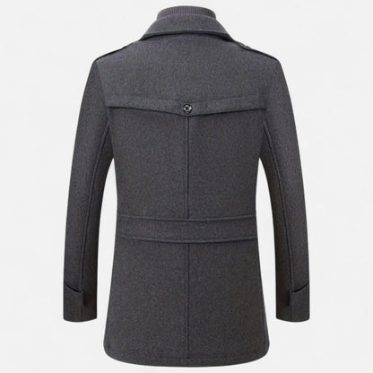 Męski płaszcz tweedowy slim fit – klasyczna odzież wierzchnia na jesień, zimę, do biura, na co dzień i w stylu smart casual
