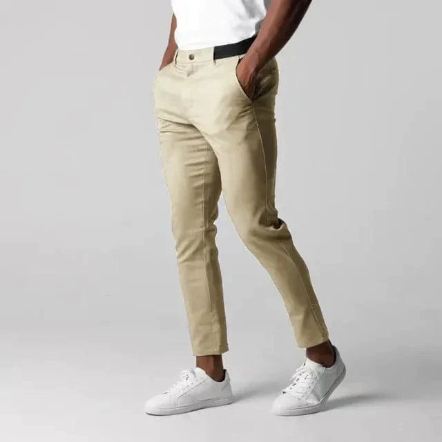 Herre Slim Fit Chino-bukser – Klassisk Design Til Kontor, Hverdagsbrug, Fritid Og Smart Casual Stil
