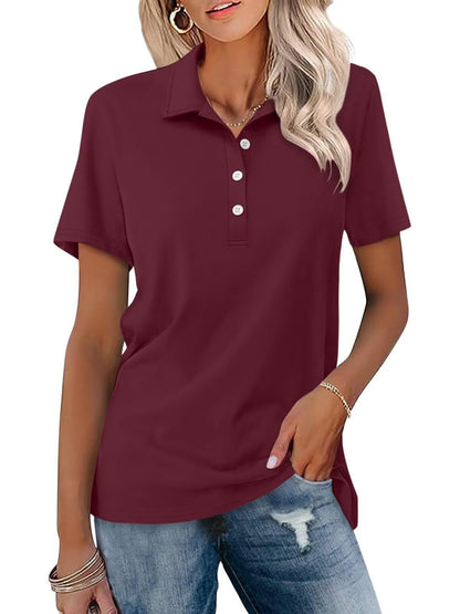 Dame Minimalistisk Kortærmet Polo Hverdagstop
