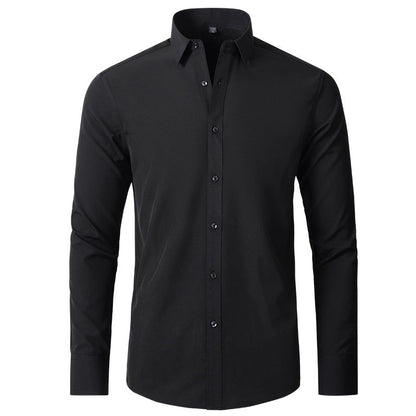 Herre Slim Fit Stretch-Skjorte – Krølfri businessskjorte til kontor og aftenbrug