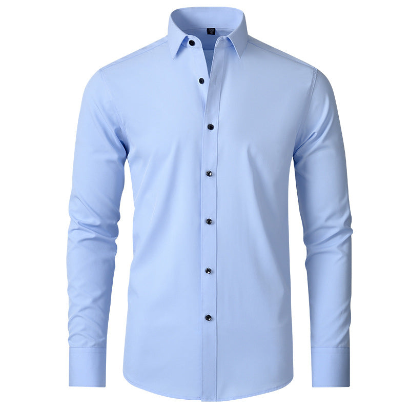 Herre Slim Fit Stretch-Skjorte – Krølfri businessskjorte til kontor og aftenbrug