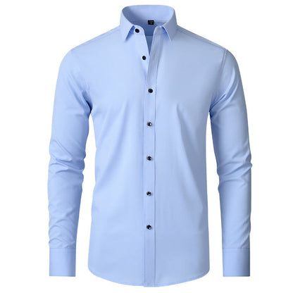 Herre Slim Fit Stretch-Skjorte – Krølfri businessskjorte til kontor og aftenbrug