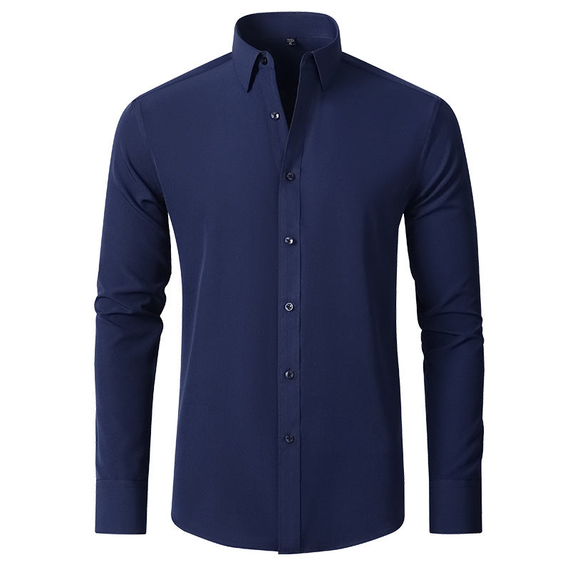 Herre Slim Fit Stretch-Skjorte – Krølfri businessskjorte til kontor og aftenbrug