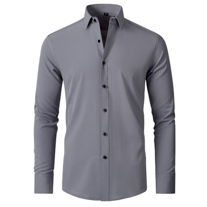 Herre Slim Fit Stretch-Skjorte – Krølfri businessskjorte til kontor og aftenbrug