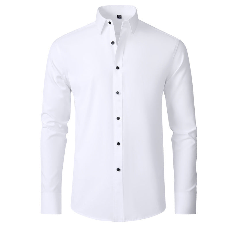 Herre Slim Fit Stretch-Skjorte – Krølfri businessskjorte til kontor og aftenbrug