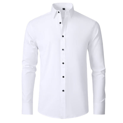 Herre Slim Fit Stretch-Skjorte – Krølfri businessskjorte til kontor og aftenbrug