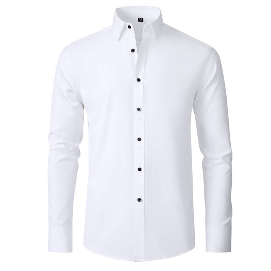 Herre Slim Fit Stretch-Skjorte – Krølfri businessskjorte til kontor og aftenbrug