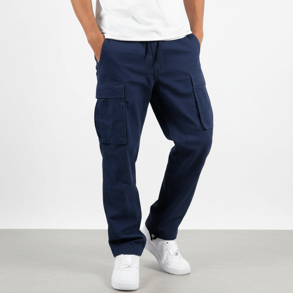 Pantaloni cargo jogger pentru bărbați, din bumbac, cu croială lejeră – pantaloni casual pentru purtare zilnică, timp liber și stil smart casual