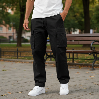 Pantaloni cargo jogger pentru bărbați, din bumbac, cu croială lejeră – pantaloni casual pentru purtare zilnică, timp liber și stil smart casual