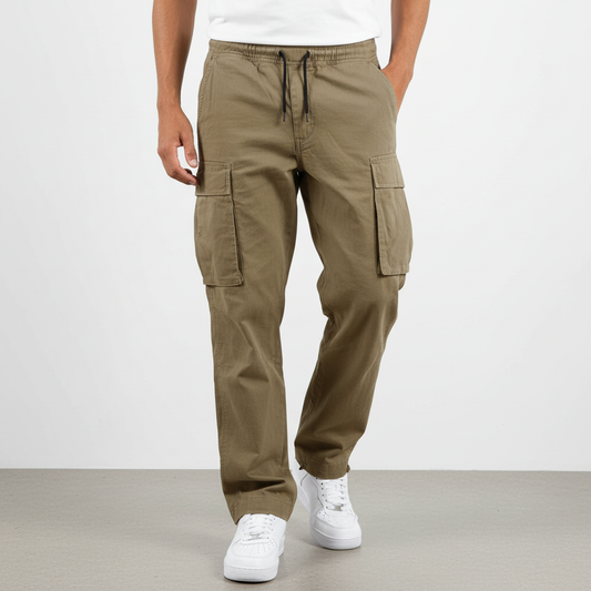 Men's Cotton Cargo Pants – Relaxed Straight-Leg Utility Trousers for Everyday Wear