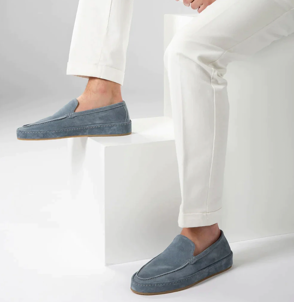 Herre Slip-On Loafers i Ruskindslook – Polstrede Smart Casual Sko til Hverdagsbrug