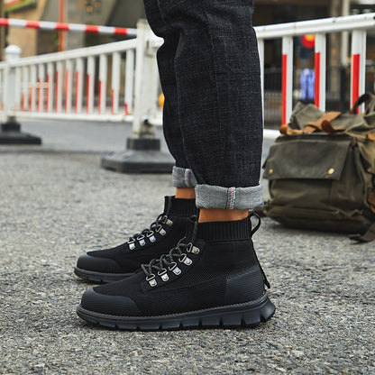 Sneakers high-top respirabili pentru bărbați, din plasă – pantofi ușori și susținători pentru utilizare zilnică, timp liber și stil relaxat