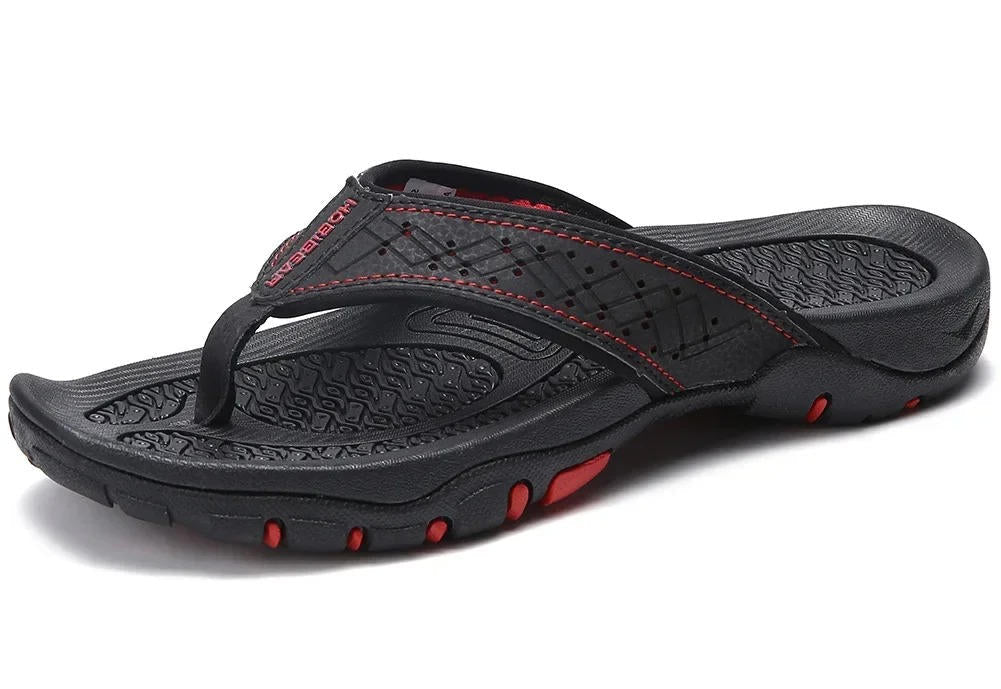 Herre Flip-flops Med Tekstureret Sål – Afslappede Sommersandaler Til Strand, Ferie, Fritid Og Udendørsbrug