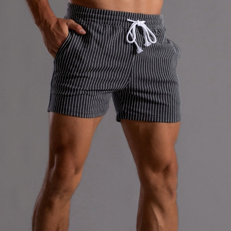 Men’s Striped Summer Shorts with Elastic Waist and Drawstring – Lightweight, Comfortable Shorts for Beach Vacations, Travel, and Casual Everyday Wear