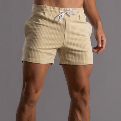 Men’s Striped Summer Shorts with Elastic Waist and Drawstring – Lightweight, Comfortable Shorts for Beach Vacations, Travel, and Casual Everyday Wear