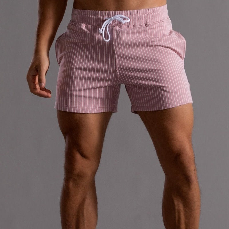 Men’s Striped Summer Shorts with Elastic Waist and Drawstring – Lightweight, Comfortable Shorts for Beach Vacations, Travel, and Casual Everyday Wear