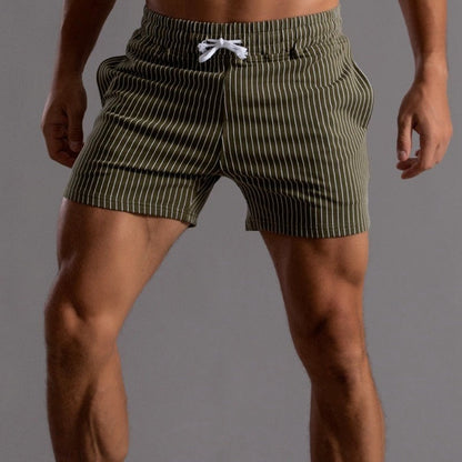 Men’s Striped Summer Shorts with Elastic Waist and Drawstring – Lightweight, Comfortable Shorts for Beach Vacations, Travel, and Casual Everyday Wear