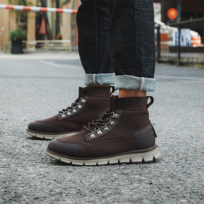 Sneakers high-top respirabili pentru bărbați, din plasă – pantofi ușori și susținători pentru utilizare zilnică, timp liber și stil relaxat