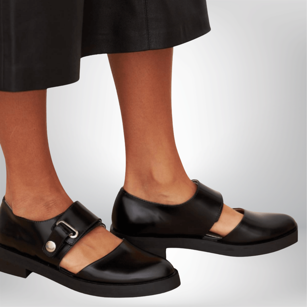 Zapatos clásicos de salón para mujer con tacón bajo y hebilla - elegantes zapatos para la oficina, el día a día, fiestas y un estilo smart casual