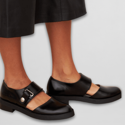 Zapatos clásicos de salón para mujer con tacón bajo y hebilla - elegantes zapatos para la oficina, el día a día, fiestas y un estilo smart casual