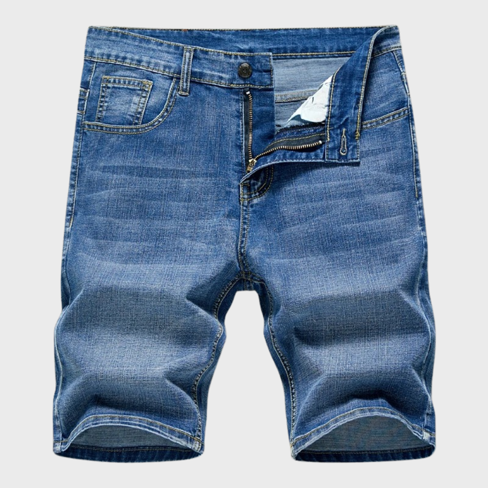 Herre Klassiske Denimshorts Med Afslappet Pasform – Komfortable Shorts Til Sommer, Ferie, Fritid Og Hverdagsbrug