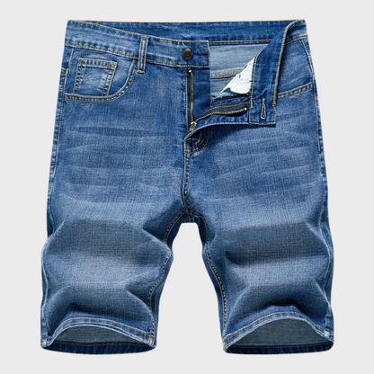Herre Klassiske Denimshorts Med Afslappet Pasform – Komfortable Shorts Til Sommer, Ferie, Fritid Og Hverdagsbrug