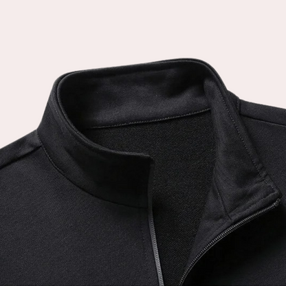 Set de trening bărbătesc cu guler înalt, bluză cu fermoar și pantaloni de trening – set casual din 2 piese pentru oraș, timp liber și stil de zi cu zi